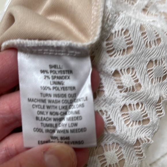Thalia Sodi White Tiered and Lace Skirt with Beige Lining- Size S- elegant - Picture 7 of 9